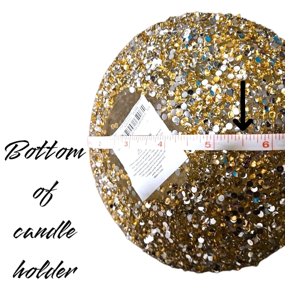 Gold Rhinestone Candle Holder 6" Tulip Vase Glam Hollywood Regency Bejeweled - Picture 7 of 7